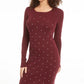 Vestido justo com tachas Planet Gold Juniors, vermelho, tamanho grande