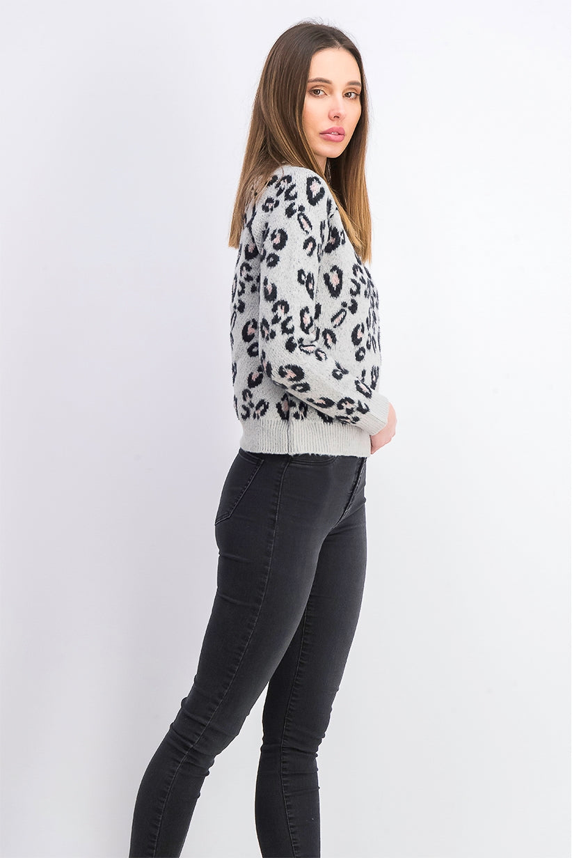 Suéter Animal Print Infantil Planet Gold Cinza Tamanho Médio