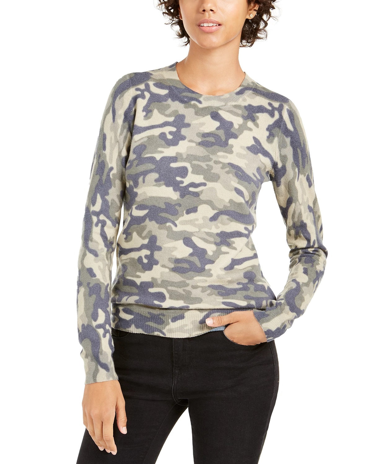 Suéter camuflado com gola redonda Planet Gold Juniors, verde, tamanho médio