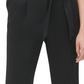 Calça feminina Calvin Klein com cinto e perna reta, preta, tamanho 6