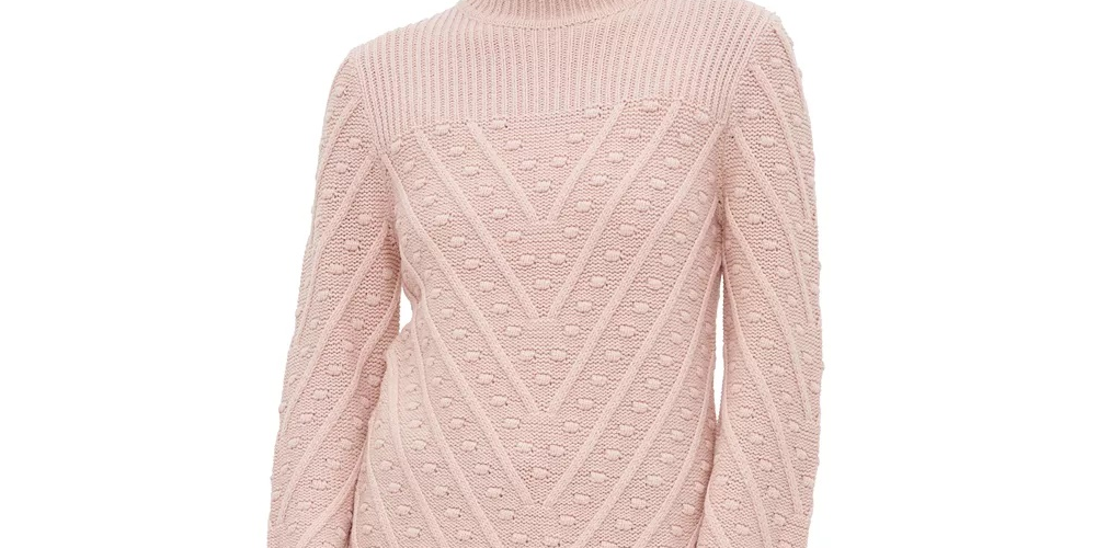 Suéter Calvin Klein Feminino Popcorn Knit Gola Moletom Lt/Paspink Tamanho Médio