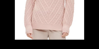 Suéter Calvin Klein Feminino Popcorn Knit Gola Moletom Lt/Paspink Tamanho Médio