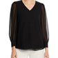 Blusa Calvin Klein Feminina Manga Longa em Malha Preta Tamanho Extra Grande