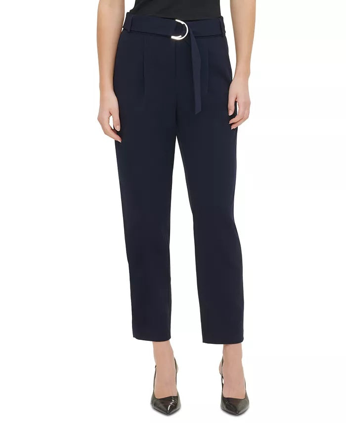 Calça Calvin Klein Feminina D-Ring Belt Azul Tamanho 14