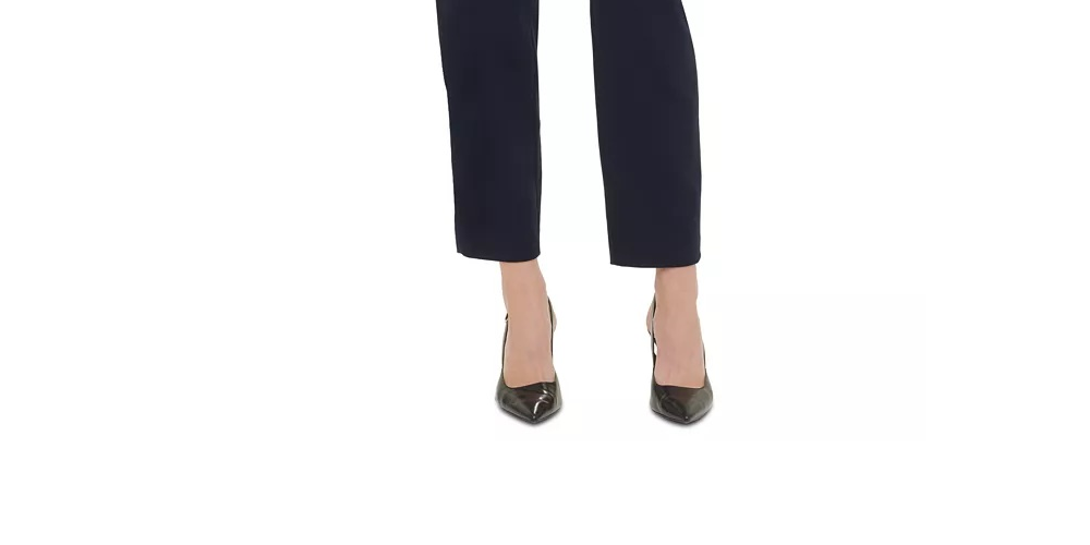 Calça Calvin Klein Feminina D-Ring Belt Azul Tamanho 14