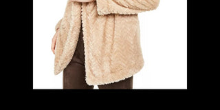 Calvin Klein Jaqueta Cardigan Feminina Chevron Stitch Bege Médio Tamanho Grande