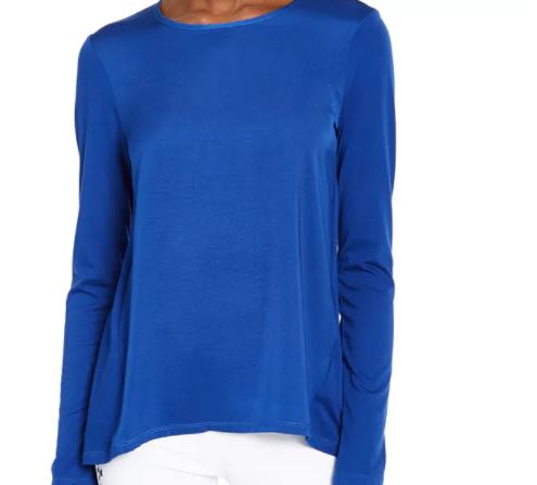 Michael Kors Top Feminino Mixed Media Regular Azul Tamanho X-S