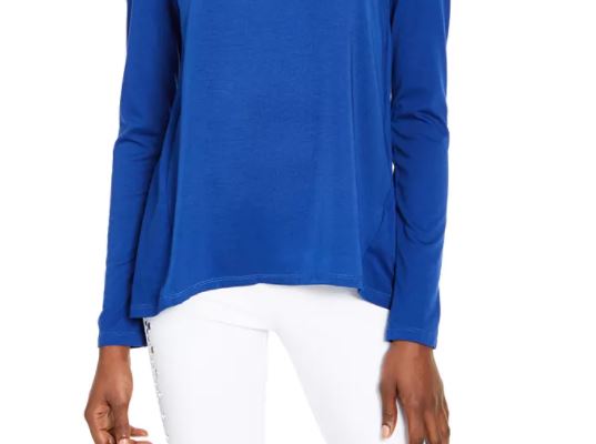 Michael Kors Top Feminino Mixed Media Regular Azul Tamanho X-S