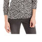 Michael Kors Suéter Feminino Preto Animal Print Manga 3/4 Gola Redonda Branco Tamanho P