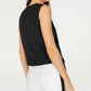 Michael Kors Feminino 0071 Preto Grommet Lateral Sem Mangas Casual Top Preto Tamanho Grande