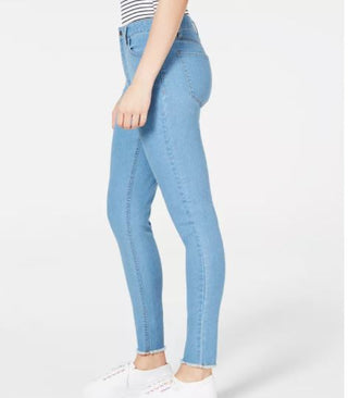 Calça jeans skinny Tinseltown Junior's High Rise Raw Hem, azul-marinho, tamanho 7