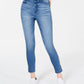 Calça jeans skinny com estampa animal e listras laterais Tinseltown Juniors, azul médio, tamanho 11