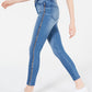 Calça jeans skinny com estampa animal e listras laterais Tinseltown Juniors, azul médio, tamanho 11
