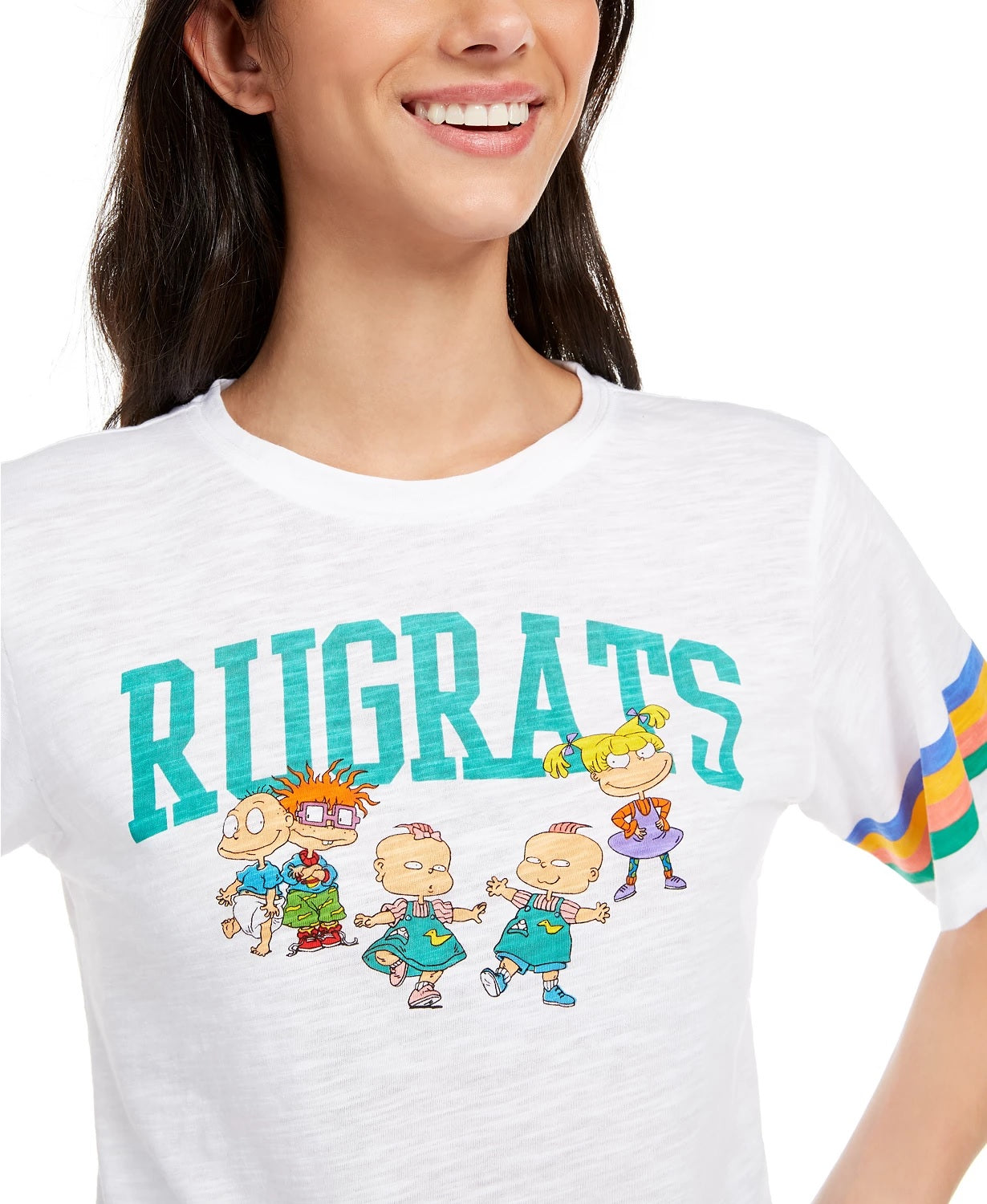 Camiseta estampada Rugrats Juniors Freeze 24-7, branca, tamanho médio