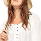 Blusa camponesa de algodão Cool Meadow feminina Free People, branca, tamanho médio