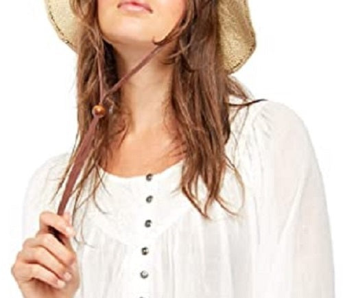 Blusa camponesa de algodão Cool Meadow feminina Free People, branca, tamanho médio