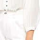 Blusa camponesa de algodão Cool Meadow feminina Free People, branca, tamanho médio
