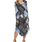 Vestido envelope falso estampado feminino DKNY azul tamanho X-S