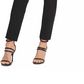 Calça feminina DKNY com acabamento em couro sintético e perna reta, preta, tamanho 0