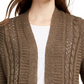 Cardigan longo com ilhós Pink Rose Juniors, verde, tamanho médio