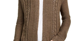 Cardigan longo com ilhós Pink Rose Juniors, verde, tamanho médio