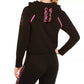 Calvin Klein Moletom com capuz feminino Performance Logo, preto, tamanho grande