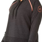 Calvin Klein Moletom com capuz feminino plus size, manga raglan, preto, tamanho 1X