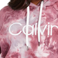 Calvin Klein Moletom com capuz feminino plus size tie-dye, vermelho médio, tamanho 3X