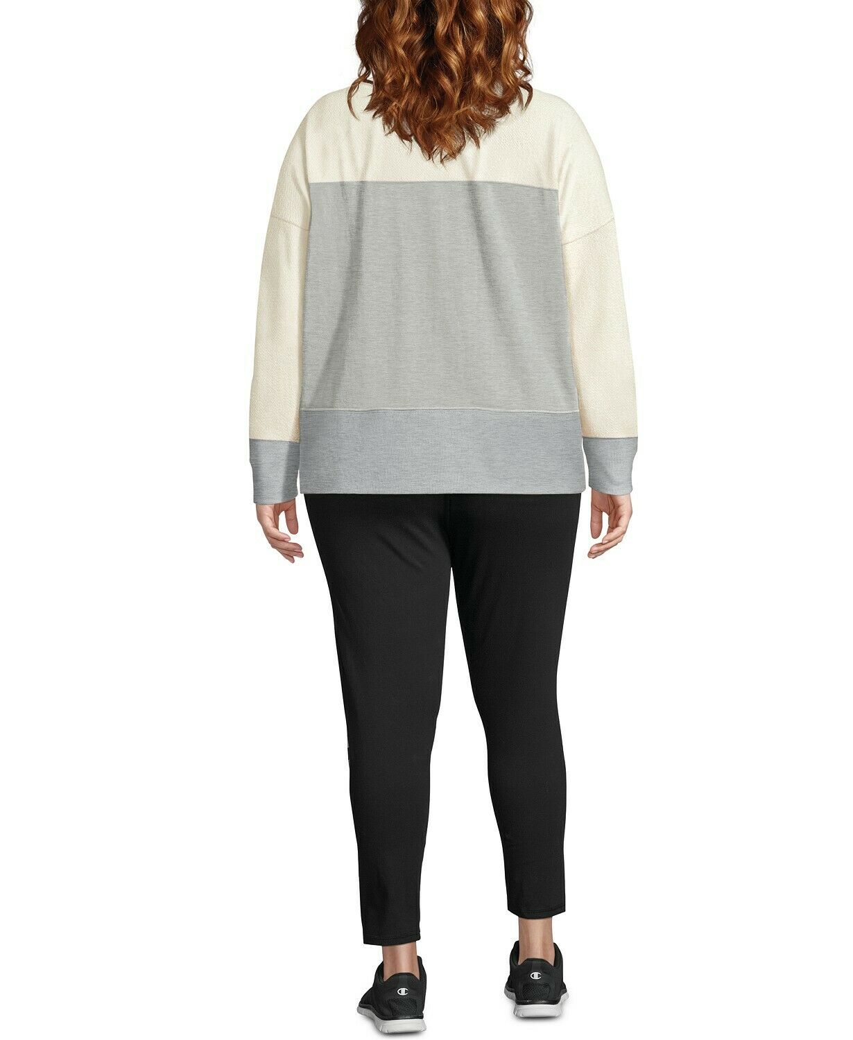 Moletom Heritage Herringbone Plus Size Feminino Champion Cinza Médio Tamanho 1X