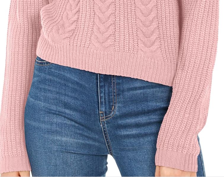 Suéter feminino Crave Fame com cadarço nas costas e cabo rosa tamanho extragrande