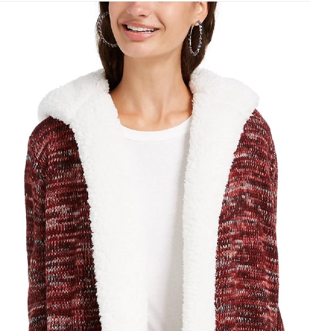 Cardigan Crave Fame Juniors Sherpa Trim Lt/Pas Roxo Tamanho Médio