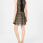 Vestido trapézio de bolinhas Robbie Bee feminino, preto, tamanho 10, pequeno
