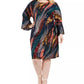 Vestido estampado plus size com amarração lateral Robbie Bee feminino, roxo, tamanho 2X