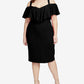 Vestido feminino Marcella com babados e ombros descobertos, tamanho grande, preto, tamanho 20, da Rachel Rachel Roy