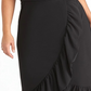 Vestido envelope falso de crepe Scuba feminino Rachel Roy Plus, preto, tamanho 18W