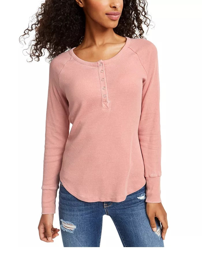 Blusa Henley Térmica Burnout Juniors Ultra Flirt Roxa Tamanho X-S
