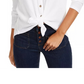 Blusa canelada aconchegante com amarração frontal Ultra Flirt Juniors, branca, tamanho médio