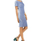 Vestido justo com babados e veludo cotelê Ultra Flirt Juniors, azul, tamanho pequeno