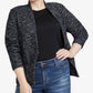 Jaqueta feminina Rachel Roy Trendy com frente aberta, preta, tamanho 2X