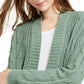 Cardigan de malha mista em chenille Ultra Flirt Juniors, verde escuro, tamanho grande