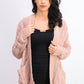 Cardigan de malha mista em chenille Ultra Flirt Juniors, rosa, tamanho grande