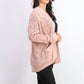 Cardigan de malha mista em chenille Ultra Flirt Juniors, rosa, tamanho grande