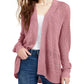 Cardigan de malha mista em chenille Ultra Flirt Juniors, rosa, tamanho extrapequeno
