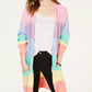 Cardigan Ultra Flirt Juniors Rainbow Stripe Shaker-Stitch Rosa Tamanho Médio