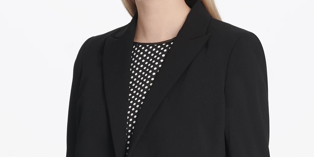 Jaqueta Calvin Klein Scuba Trespassada Feminina Preta Tamanho 6