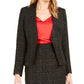 Calvin Klein Blazer Feminino Metallic Tweed Aberto na Frente Preto Tamanho 8