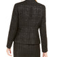 Calvin Klein Blazer Feminino Metallic Tweed Aberto na Frente Preto Tamanho 8