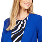 Calvin Klein Blazer Feminino Sem Gola, Azul, Tamanho 12