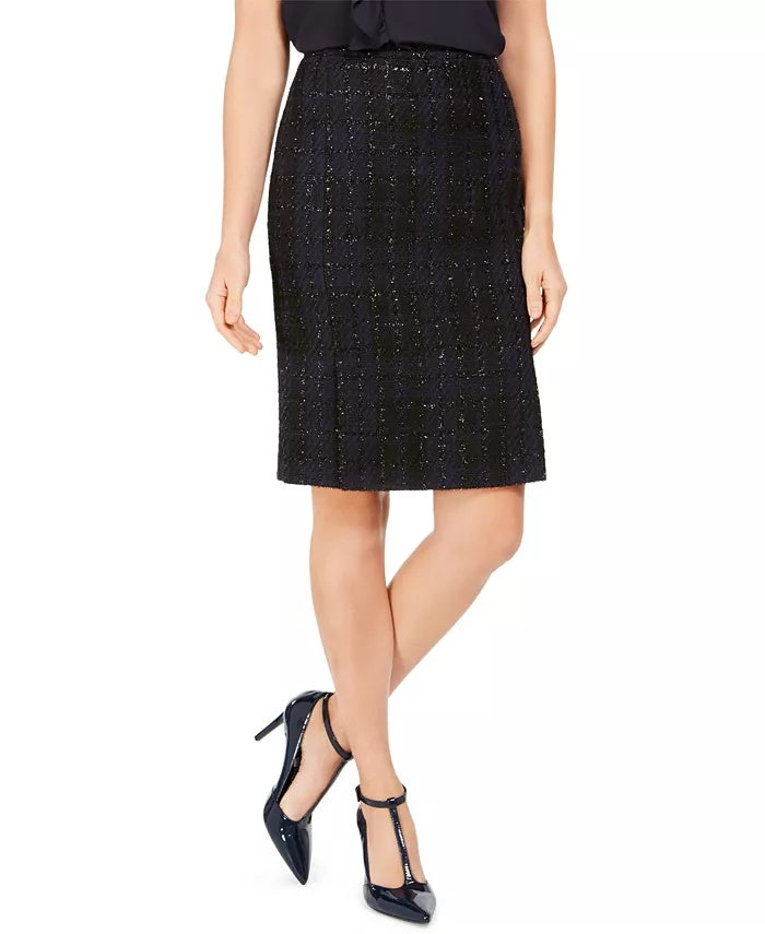 Saia lápis de tweed feminina Calvin Klein azul tamanho 12