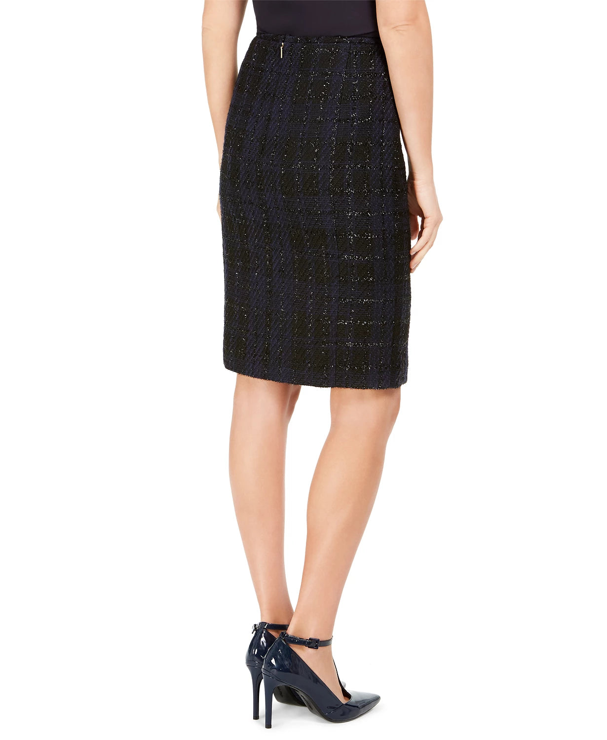 Saia lápis de tweed feminina Calvin Klein azul tamanho 12